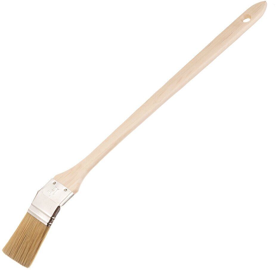 Кисть радиаторная натуральная щетина деревянная ручка 38х9 мм для эмалей и лаков на алкидной основе