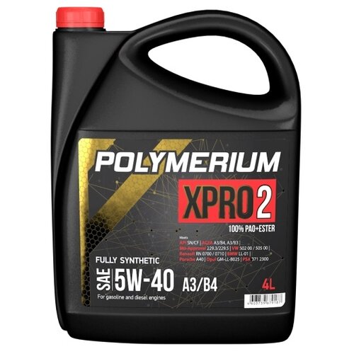 Синтетическое моторное масло Polymerium XPRO2 5W-40 A3/B4, 4 л