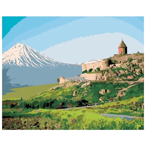картина по номерам озеро в горах 40x50 см Картина по номерам Замок в горах, 40x50 см