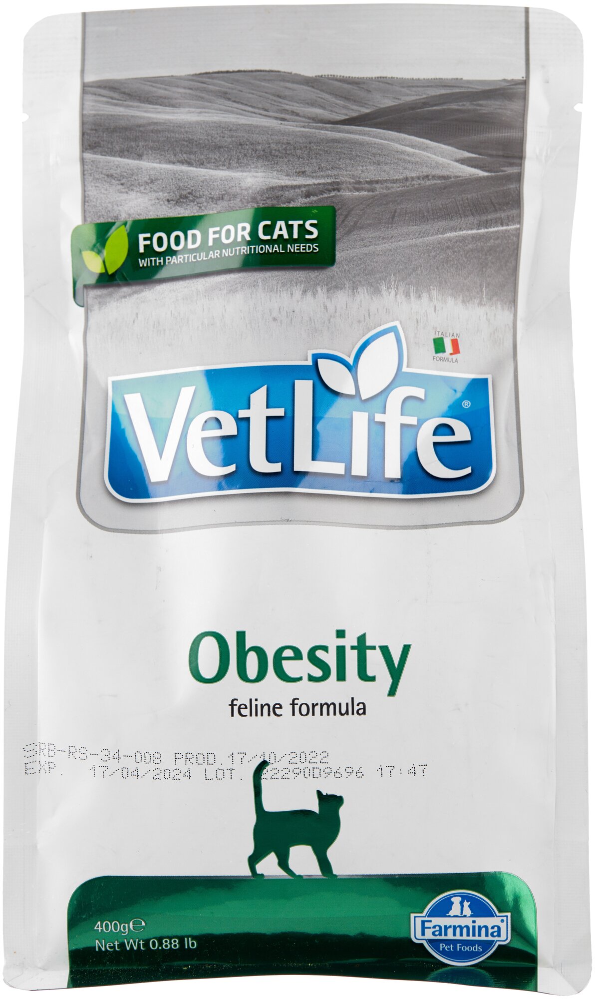 Farmina Вет Лайф Кэт для кошек страдающих ожирением 0,4 кг/Vet Life Cat Obesity 0.4 kg