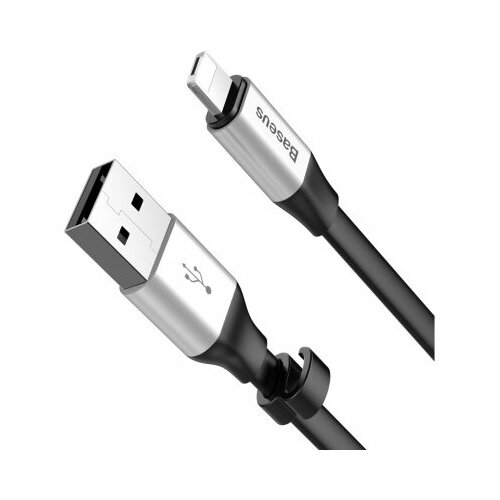 Кабель Baseus 2 в 1 Lightning + Micro USB (CALMBJ-0S) 0.23 мчерный/серебристый