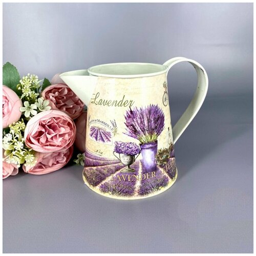 Кашпо-кувшин Lavender 7х10х11см прованс металл