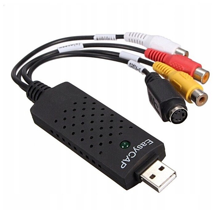 Устройство видеозахвата, оцифровка видеокассет, DVR аналогового видеосигнала EasyCAP USB 2.0 (Черный)