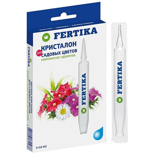 Удобрение для Садовых цветов 'Кристалон' 5 ампул х 10 мл (Фертика) удобрение fertika kristalon для орхидей 50 мл 5 ампул 10 мл 2 упаковки 2 подарка