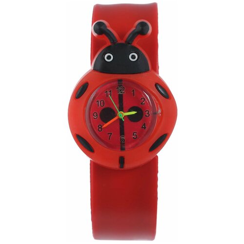фото Наручные часы кварцевые, корпус пластик, ремешок резина, красный нет бренда