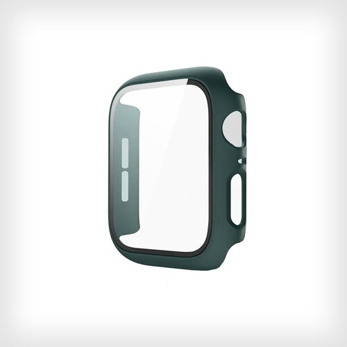 Защитный пластиковый чехол (кейс) Apple Watch Series 1 2 3 (Эпл Вотч) 38 мм для экрана/дисплея и корпуса противоударный бампер темно-зеленый защитный пластиковый чехол кейс apple watch series 1 2 3 эпл вотч 38 мм для экрана дисплея и корпуса противоударный бампер прозрачный со стразами