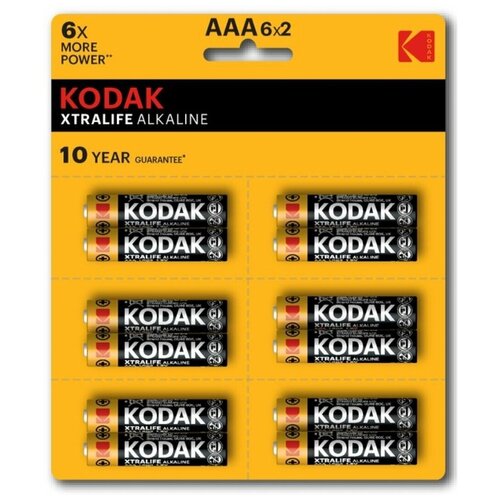 Элемент питания KODAK XTRALIFE LR03 12BL (6x2BL) [KAAA-2x6 perf] (144/576/43200) батарейка алкалиновая kodak xtralife aaa lr03 10bl 1 5в блистер 10 шт