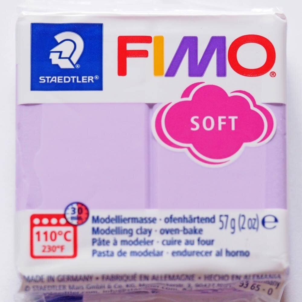 Полимерная глина Fimo Soft 8020-605 пастельно-лиловый (lilac) 56 г, цена за 1 шт.