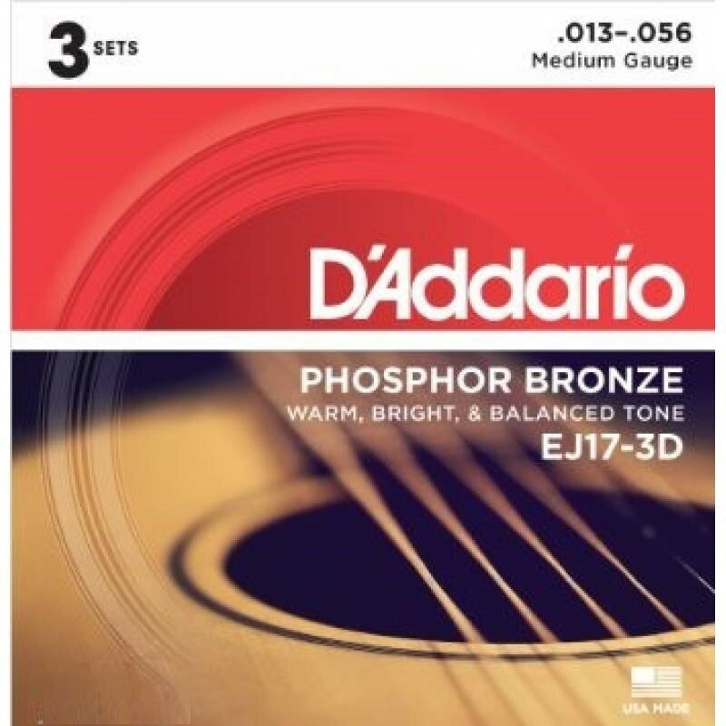 Набор струн D'Addario EJ17-3D, 3 уп.