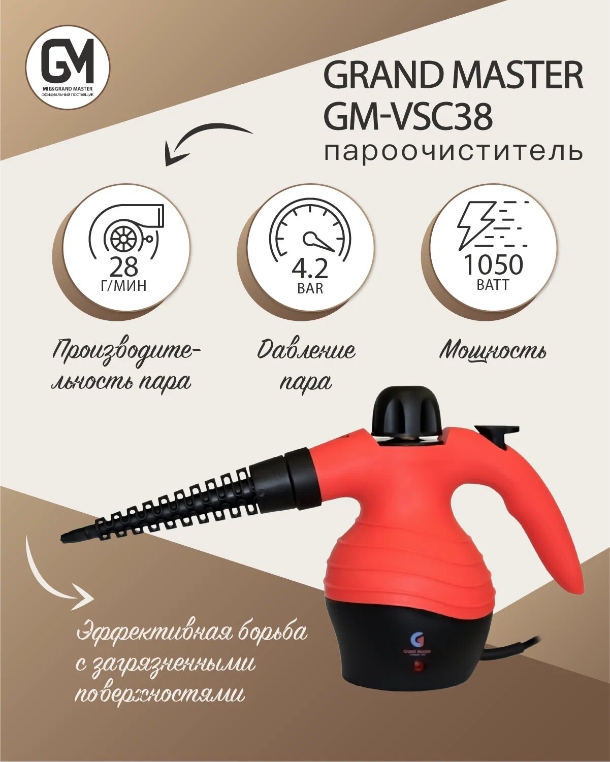 Ручной пароочиститель Grand Master GM-VSC38