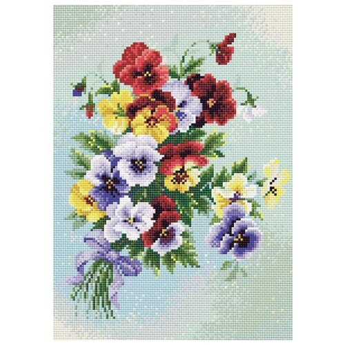 фото Пестрые анютки набор для выкладывания стразами 27х38 риолис ам0016