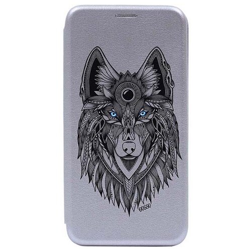 фото Чехол-книжка book art jack grand wolf для huawei p smart (2019) / honor 10 lite серый gosso