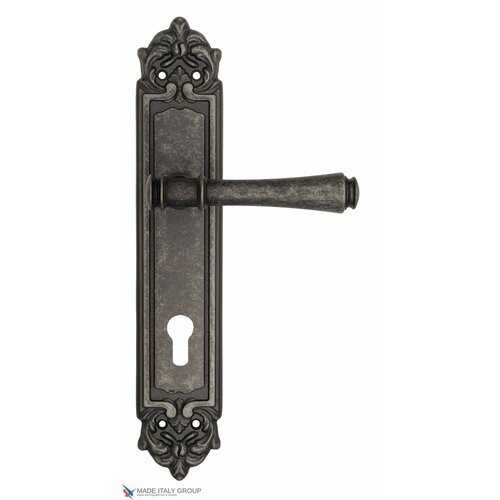 Дверная ручка на планке Venezia CALLISTO CYL PL96 античное серебро
