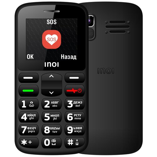 Сотовый телефон INOI 117B черный 2SIM 177 176х220 micro SD до 8Gb 800 мАч FM BT 189900₽