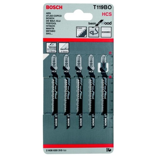 фото Набор пилок для лобзика bosch 2608630310 5 шт.