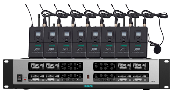 Беспроводная микрофонная система True Diversity UHF (8 микрофонов клипсового типа)