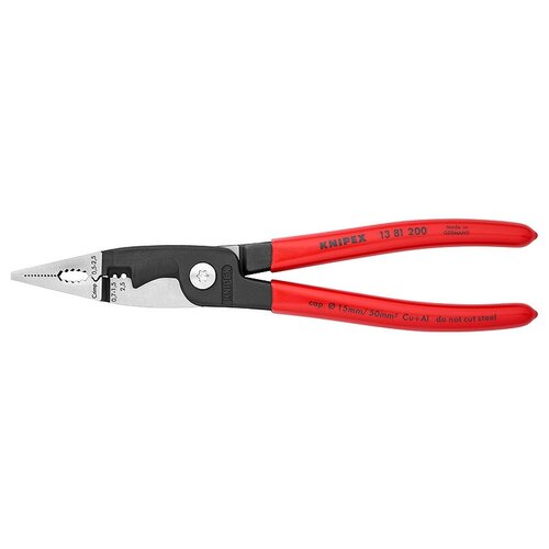 Клещи KNIPEX электромонтажные, 6-в-1, 200 мм, фосфатированные, обливные ручки, SB