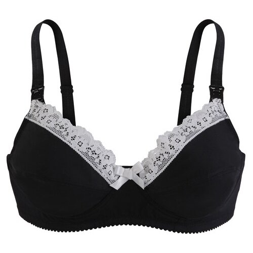 фото Бюстгальтер с отстегивающейся чашечкой "очарование" (черный, микрофибра), 75b mama comfort