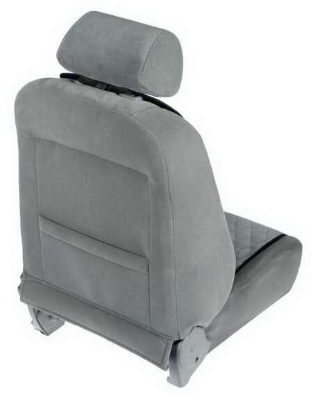 Накидка на переднее сиденье, велюр, размер 35 x 130 см, серый