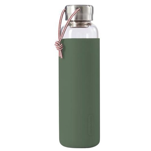 фото Бутылка для воды black + blum glass water bottle 0.6 стекло, металл, силикон olive