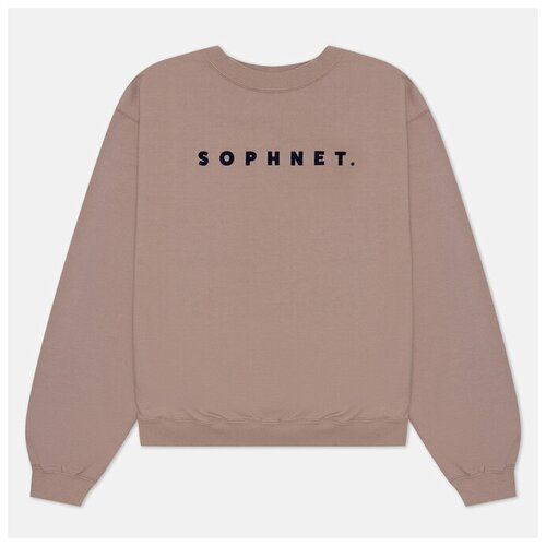 фото Мужская толстовка sophnet. classic logo big crew neck бежевый , размер s