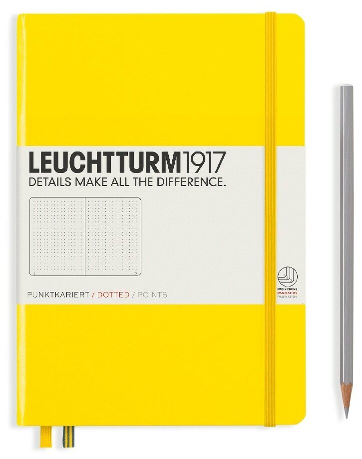 Записная книжка Leuchtturm A5 (в точку), лимонная