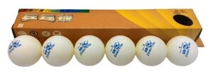Мячи настольный теннис Double Fish, 1*, профессиональные, цвет белый, 6 штук в упаковке