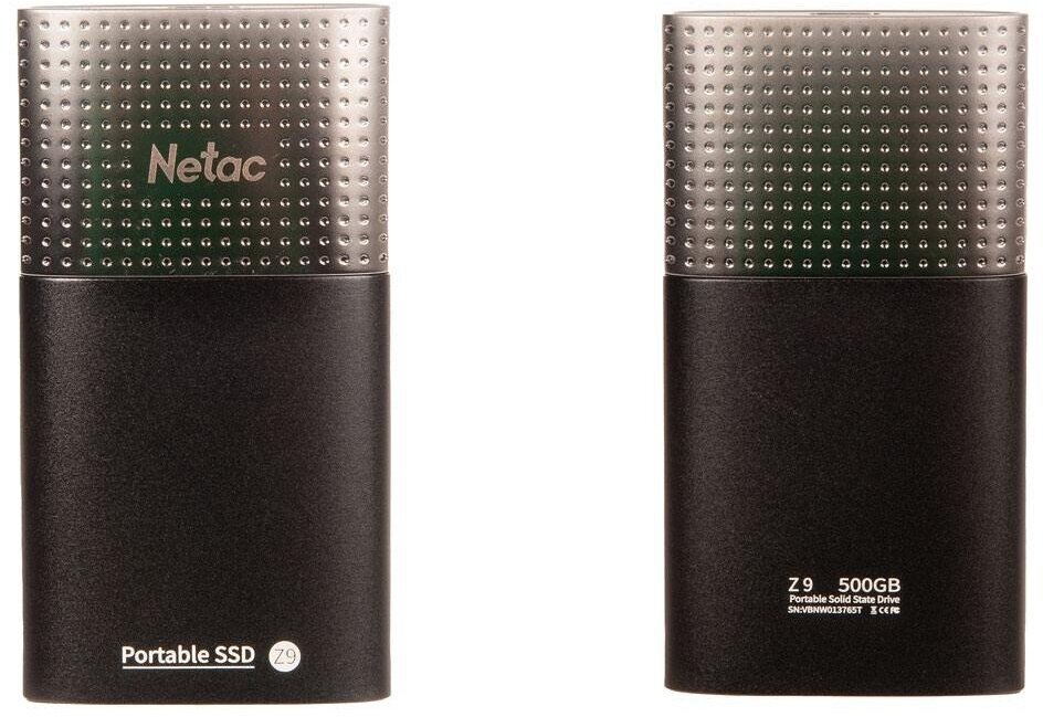 SSD External Netac 500Gb Z9 (USB3.2, up to 550/480MBs, 90х47.5х11.5mm, Aluminium+Plastic)