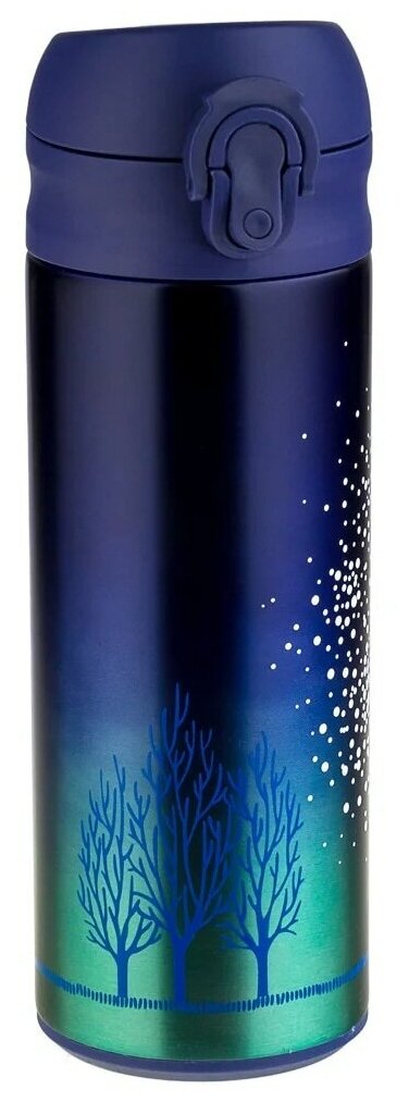 Термос PERFEO для напитков с крышкой-поилкой, ситечком, объем 0,35 л., звездное небо (PF_C3716) - фотография № 1