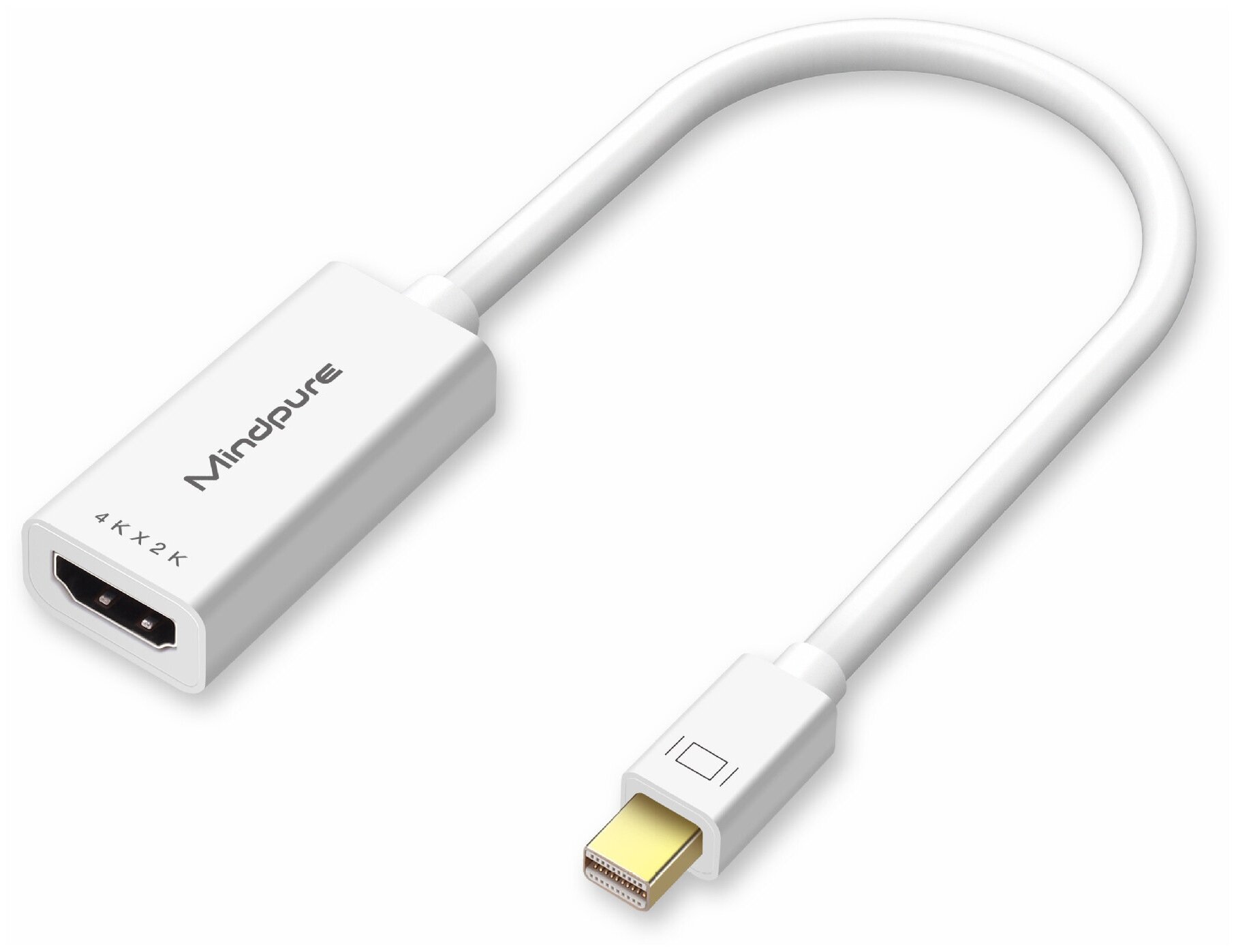 Переходник адаптер Mini DP / Mini DisplayPort (M) - HDMI (F) 4Kx2K@30Hz Mindpure AD007