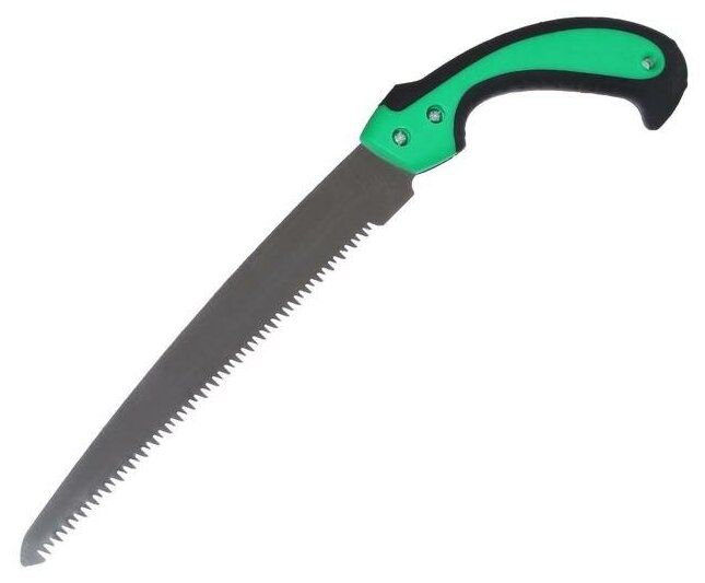 Ножовка КНР садовая, 420 мм, пластиковая ручка, зеленая (5259807) - фотография № 1