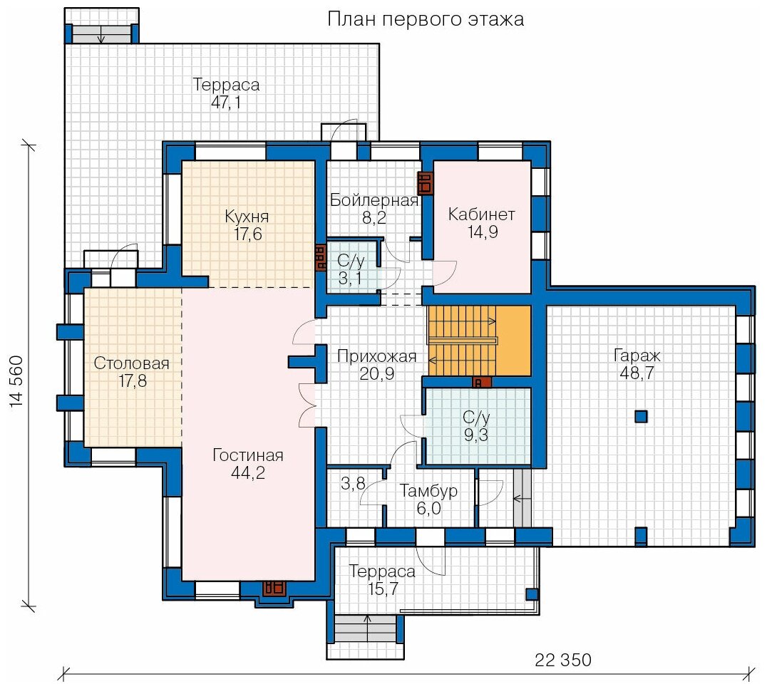 Проект дома Catalog-Plans-48-24D (347,81кв.м, 23,91x15,71м, кирпич 510) - фотография № 2