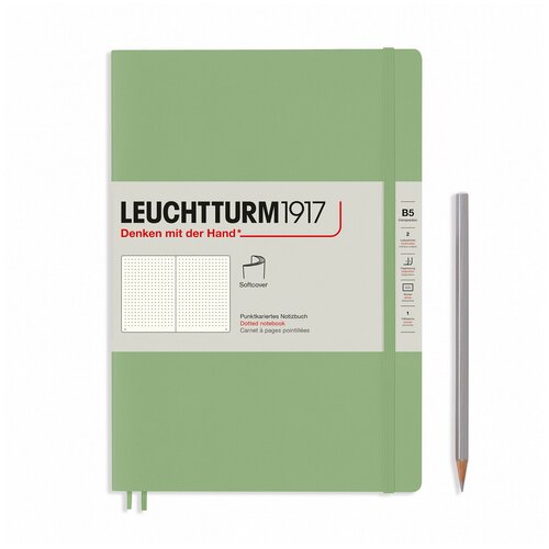 Записная книжка в точку Leuchtturm Composition В5 123 стр мягкая обложка пастельный зеленый