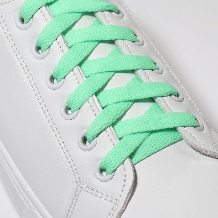 Шнурки для обуви классические мятного цвета