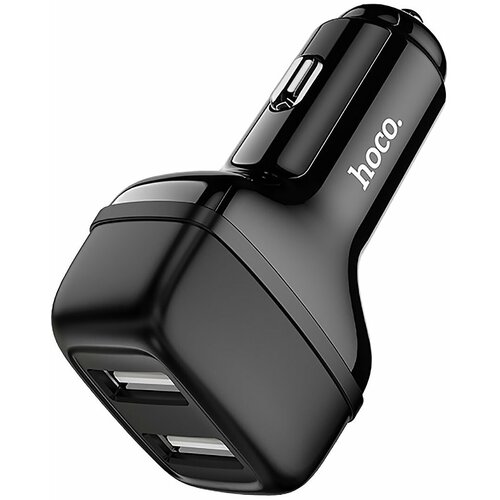 Автомобильное ЗУ 2xUSB с кабелем USB Type-C Hoco Z36 Leader Черное автомобильное зарядное устройство hoco z40 2usb 2 4a белое