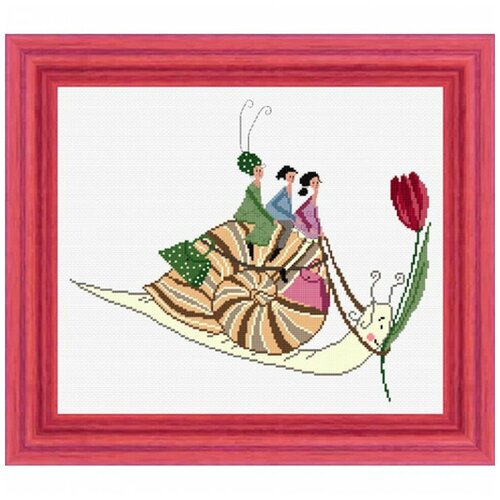 Набор для вышивания Подружки на улитке 27*30см, Acufactum Ute Menze, 24010-03