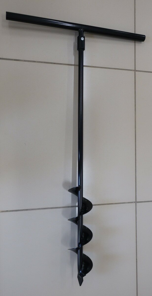 Универсальный бур-шнек по грунту УБШ-100 длина 1 метр (рукоять для ручного бурения в комплекте)