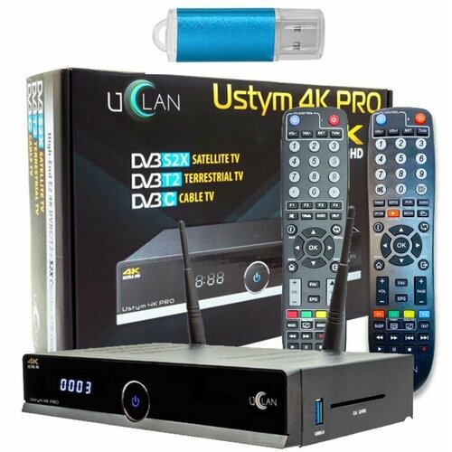 Комбо ресивер uClan Ustym 4K PRO DVB-S2 /T2. Мультизагрузка Энигма, Denys OS. Запасной пульт. Загрузочная флэшка 16 Гб