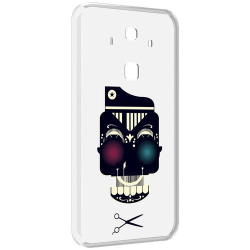 Чехол MyPads черно белый скелет с яркими глазами для Huawei Mate 10 Pro задняя-панель-накладка-бампер