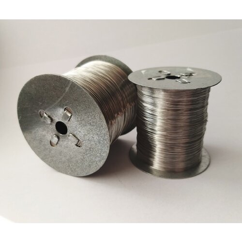 Нержавеющая проволока 045 мм 750гр на двух катушках марка стали 12х18н10т AISI321 пчеловодная нержа насадки СПН для мини-спиртзаводов и ректификационных колонн Спирально призматическая насадка трубы муфели реторы поводки 1100₽