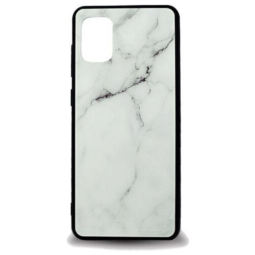 фото Стеклянный чехол с силиконовым бампером для samsung galaxy a31 / чехол стекло 360 градусов на самсунг галакси а31 (мрамор) pastila