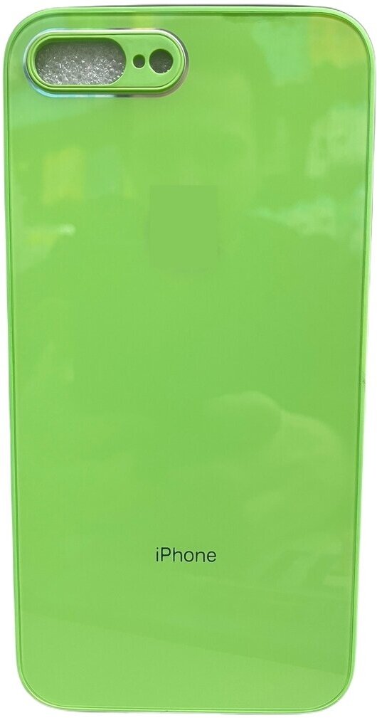 Чехол стеклянный для Iphone 7P/8P зеленый