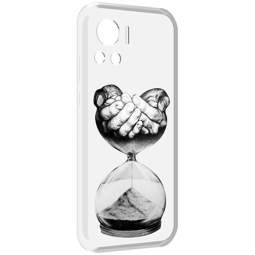 Чехол MyPads часы жизни черно белый для Motorola Edge 30 Ultra задняя-панель-накладка-бампер