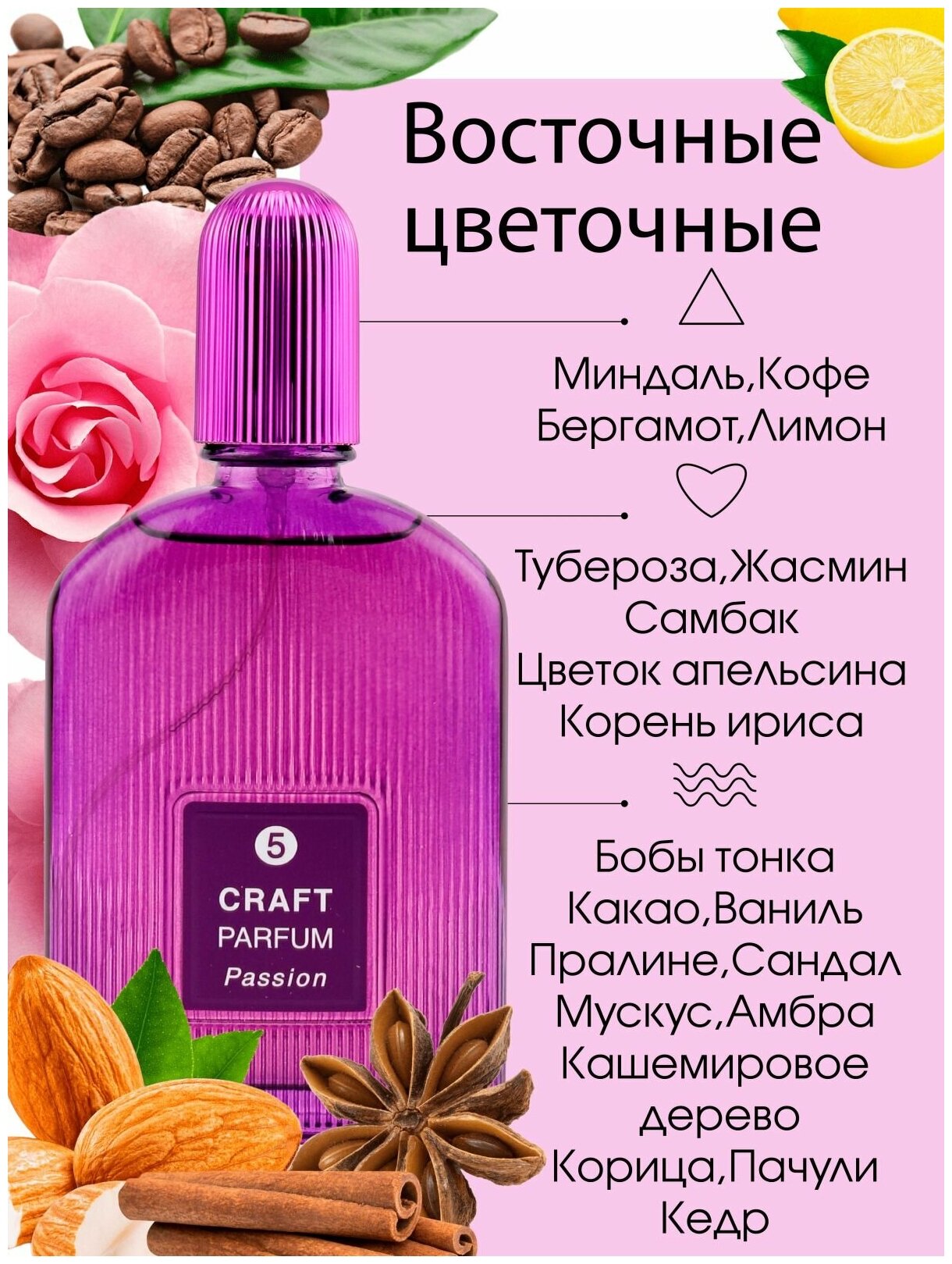 Туалетная вода женская 55мл, Craft Parfum 5 Passion