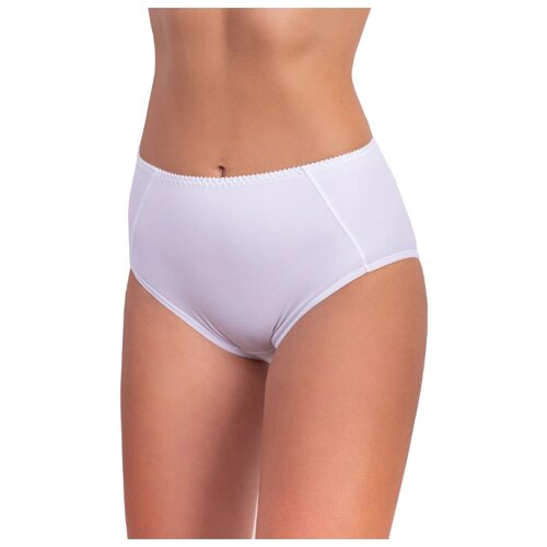 фото Milavitsa трусы слипы высокой посадки с кружевной вставкой classic, размер 114, белый