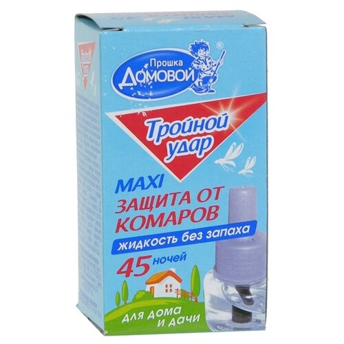 Дополнительный флакон-жидкость от комаров Тройной Удар, 45 ночей, 30 мл, 2 шт.