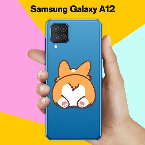 Силиконовый чехол Корги лежит на Samsung Galaxy A12 силиконовый чехол на samsung galaxy a12 корги в масках для самсунг галакси а12