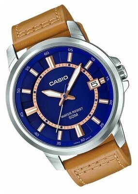 Наручные часы CASIO Collection, серебряный, коричневый