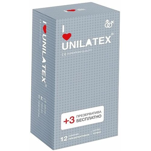 Рельефные точечные презервативы Unilatex Dotted 12 шт презервативы unilatex точечные 3 шт