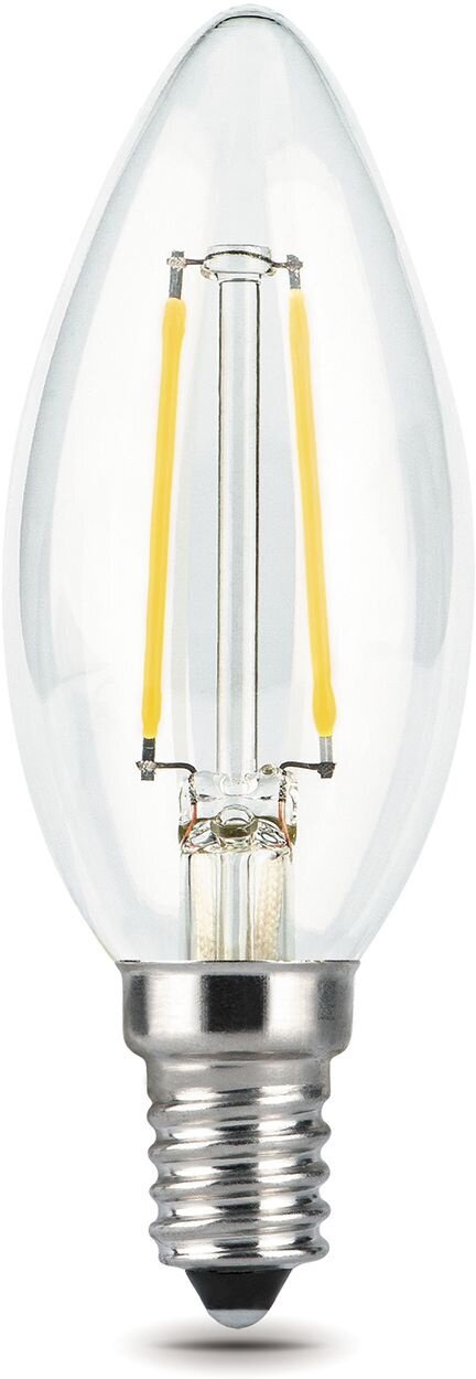 Лампа филаментная Gauss 5Вт цок: E14 свеча 220B 4100K св. свеч. бел. ней. C37 (упак:10шт) (103801205)